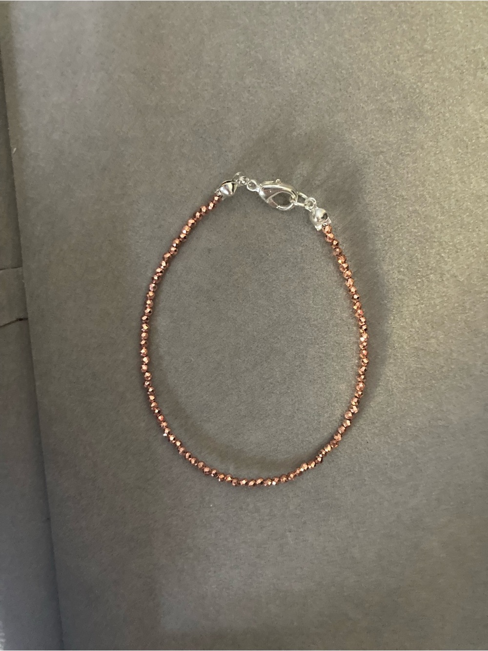 Delicate Rose Gold Faceted Bead Bracelet - Women Jewelry